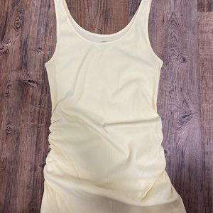 Maternity first layer rib-knit side-shirred tank top